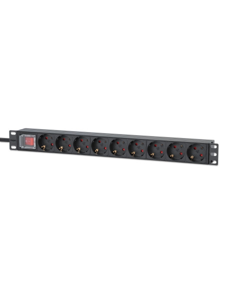 Intellinet 715133 Rozdzielacz Zasilania Pdu 9 X Gniazdo Sieciowe 1U Czarny