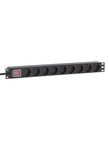 Intellinet 715133 Rozdzielacz Zasilania Pdu 9 X Gniazdo Sieciowe 1U Czarny