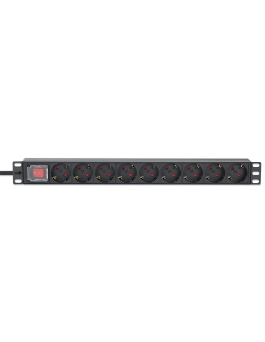 Intellinet 715133 Rozdzielacz Zasilania Pdu 9 X Gniazdo Sieciowe 1U Czarny