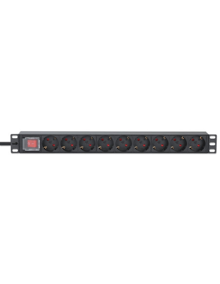 Intellinet 715133 Rozdzielacz Zasilania Pdu 9 X Gniazdo Sieciowe 1U Czarny
