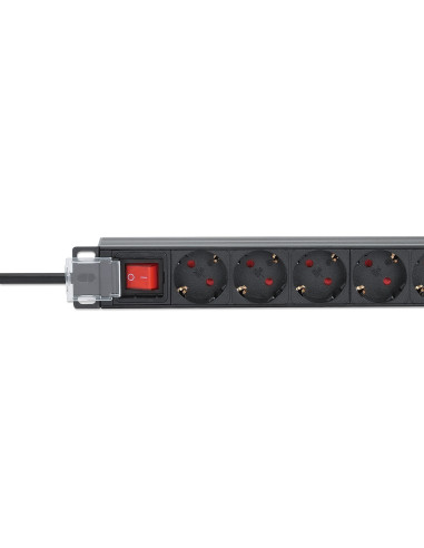 Intellinet 715133 Rozdzielacz Zasilania Pdu 9 X Gniazdo Sieciowe 1U Czarny