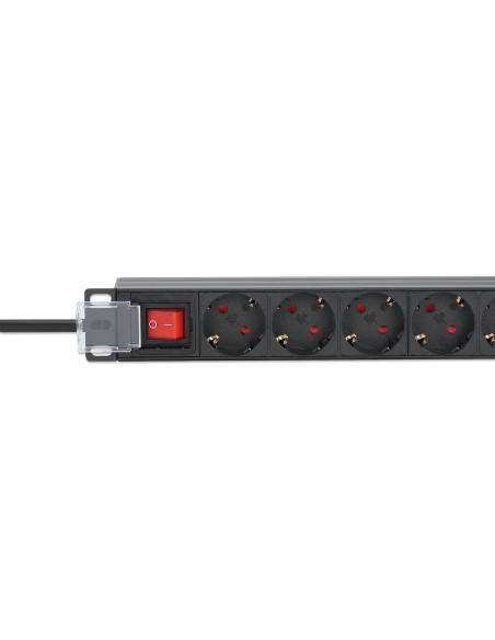 Intellinet 715133 Rozdzielacz Zasilania Pdu 9 X Gniazdo Sieciowe 1U Czarny