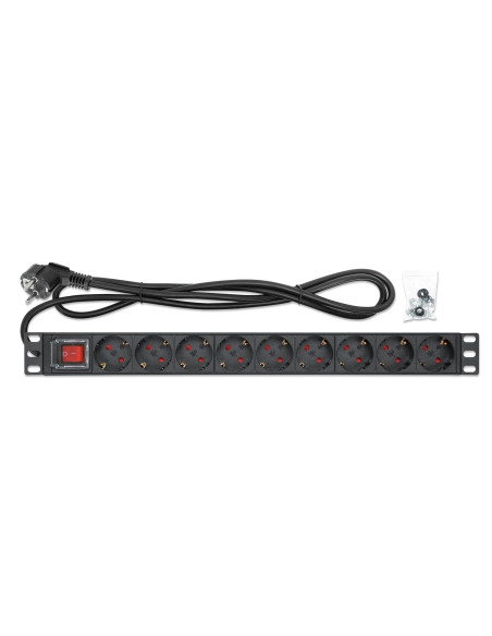 Intellinet 715133 Rozdzielacz Zasilania Pdu 9 X Gniazdo Sieciowe 1U Czarny