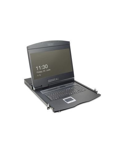 Digitus Konsola Modułowa Z Monitorem Tft O Przekątnej 19” (48,3 Cm), 16-Portowym Przełącznikiem Kvm & Touchpadem, Klawiatura Ame