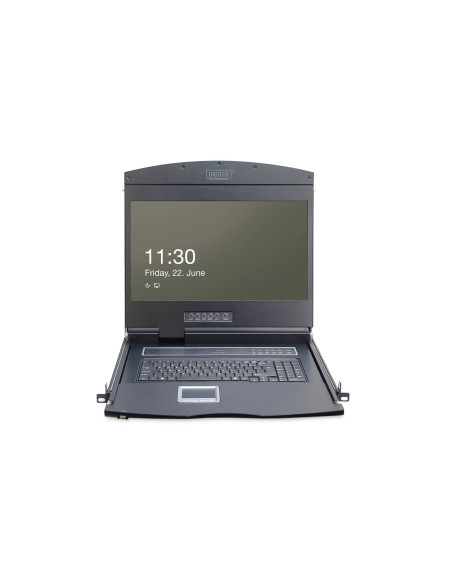 Digitus Konsola Modułowa Z Monitorem Tft O Przekątnej 19” (48,3 Cm), 16-Portowym Przełącznikiem Kvm & Touchpadem, Klawiatura Ame