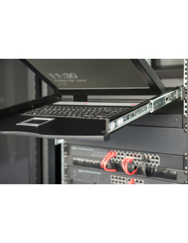 Digitus Konsola Modułowa Z Monitorem Tft O Przekątnej 19” (48,3 Cm), 16-Portowym Przełącznikiem Kvm & Touchpadem, Klawiatura Ame
