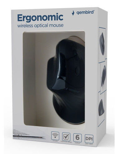 Gembird Musw-Ergo-03 Myszka Dom Po Prawej Stronie Rf Wireless Optyczny 1600 Dpi