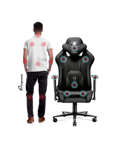Fotel Gamingowy Diablo X-Player 2.0 King Fotel Czarno-Czarny