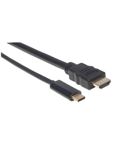 Manhattan 152235 Adapter Kablowy 1 M Usb Type-C Hdmi Typu A (Standard) Czarny