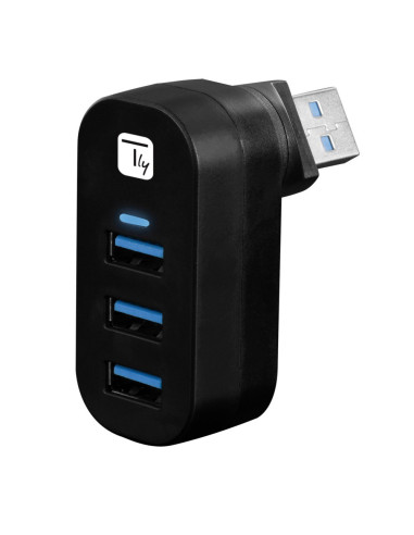 Techly Iusb3-Hub3-Rotb Huby I Koncentratory Usb 3.2 Gen 1 (3.1 Gen 1) Type-A 5000 Mbit/S Czarny