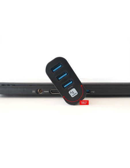Techly Iusb3-Hub3-Rotb Huby I Koncentratory Usb 3.2 Gen 1 (3.1 Gen 1) Type-A 5000 Mbit/S Czarny
