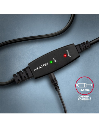 Axagon Adr-220B Usb 2.0 A-M -  B-M Active Connecting/Repeater Cable 20M - Kabel - Digital/Daten Kabel Usb Usb A Usb B Czarny