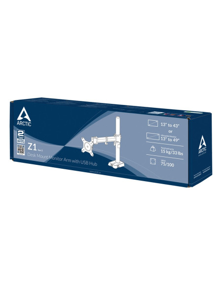 Arctic Z1 (Gen 3) 96,5 Cm (38") Biurko Czarny