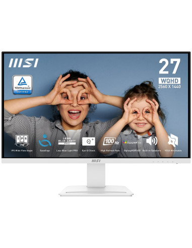 Msi Pro Mp273Qw E2 Monitor Komputerowy 68,6 Cm (27") 2560 X 1440 Px Wide Quad Hd Biały