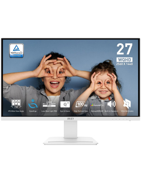 Msi Pro Mp273Qw E2 Monitor Komputerowy 68,6 Cm (27") 2560 X 1440 Px Wide Quad Hd Biały