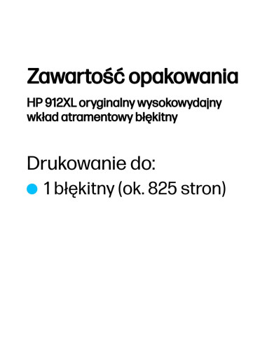 Hp 912Xl Oryginalny Wysokowydajny Wkład Atramentowy Błękitny