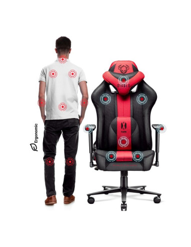 Fotel Gamingowy Diablo X-Player 2.0 King Fotel Antracytowo-Karmazynowy