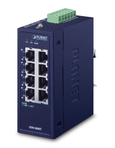 Planet Isw-800T Łącza Sieciowe Nie Zarządzany L2 Fast Ethernet (10/100) Niebieski