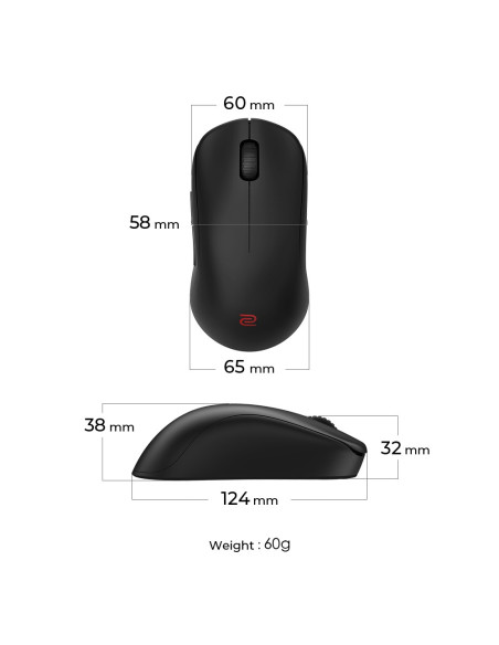 Zowie U2 Myszka Gaming Oburęczny Rf Wireless Optyczny 3200 Dpi