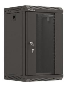 Szafa Instalacyjna Rack Wisząca 10" 9U 300X300 Czarna Drzwi Przeszklone Lanberg (Flat Pack) 2