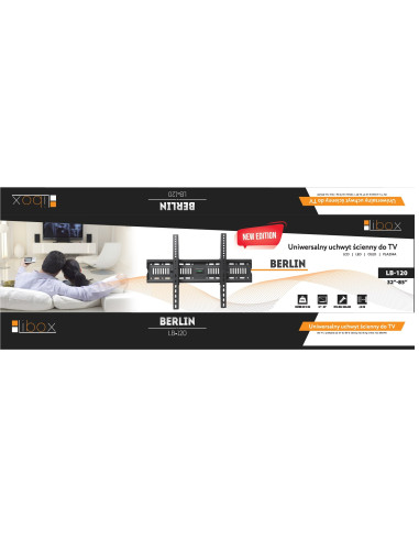 Uchwyt Ścienny Do Telewizora Libox Berlin Lb-120 (Ścienne  37" - 70"  Max. 50Kg)