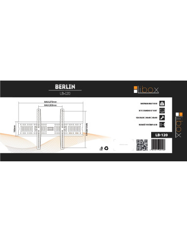 Uchwyt Ścienny Do Telewizora Libox Berlin Lb-120 (Ścienne  37" - 70"  Max. 50Kg)