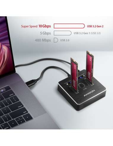 Axagon Adsa-M2C Stacja Dokująca Do Dysków Twardych Usb 3.2 Gen 2 (3.1 Gen 2) Type-C