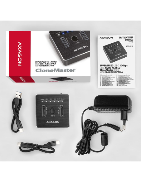 Axagon Adsa-M2C Stacja Dokująca Do Dysków Twardych Usb 3.2 Gen 2 (3.1 Gen 2) Type-C