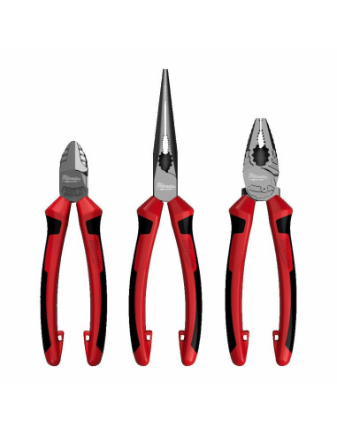 Milwaukee Szczypce Zestaw 3Szt. (Uniwersalne 180Mm, Boczne 160Mm, Długie 205Mm)