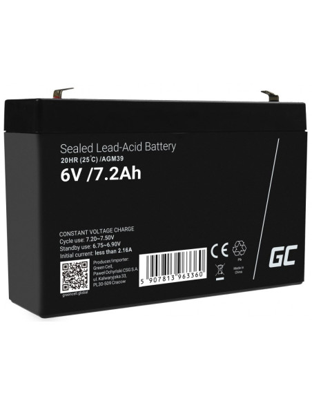 Green Cell Akumulator Żelowy Agm39 6V 7.2Ah