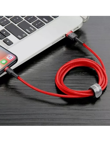 Baseus Kabel Lightning Usb Cafule1,5A 2M Czerwony