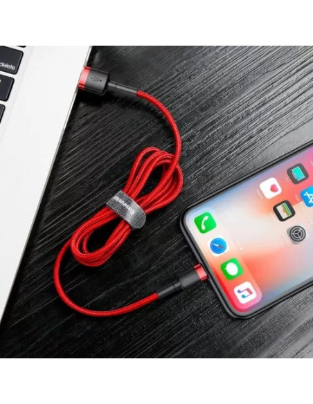 Baseus Kabel Lightning Usb Cafule1,5A 2M Czerwony