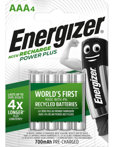 Energizer Baterie Akumulatorowe Do Ponownego Naładowania, Power Plus Aaa Hr3/4 700Mah