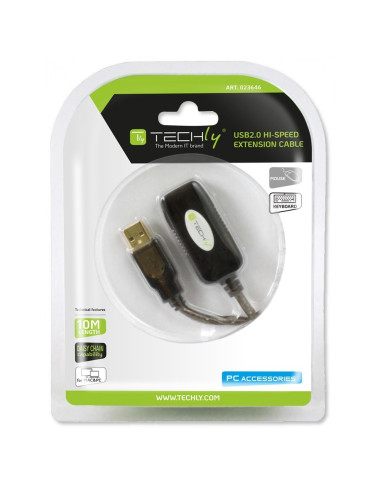 Techly Iusb-Rep10Ty Kabel Usb Usb 2.0 10 M Usb A Czarny