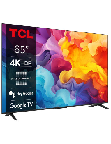 Telewizor Tcl 65P655 Led 65'' 4K Ultra Hd Google Tv Dolby Audio Dvb-T2 Czarny
