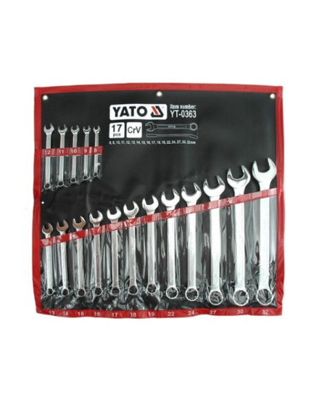 Klucze Płasko-Oczkowe 8-32 17Szt Yt-0363 Yato