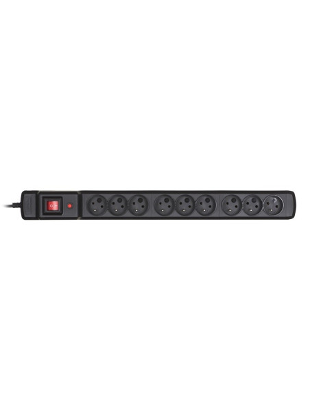 Listwa Przeciwprzepięciowa Activejet Combo 9Gn/3M/Cz (10A  2300W) 3M  Kolor Czarny