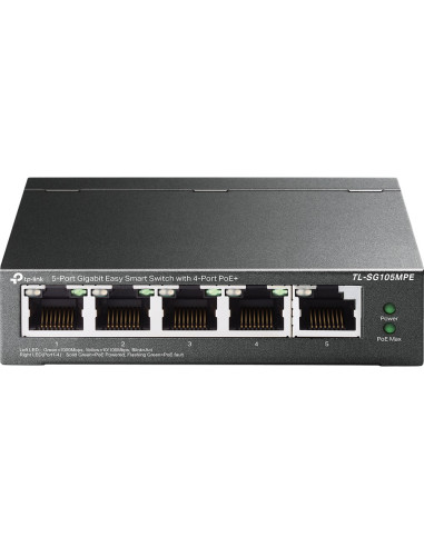Tp-Link Tl-Sg105Mpe Łącza Sieciowe L2 Gigabit Ethernet (10/100/1000) Obsługa Poe Czarny