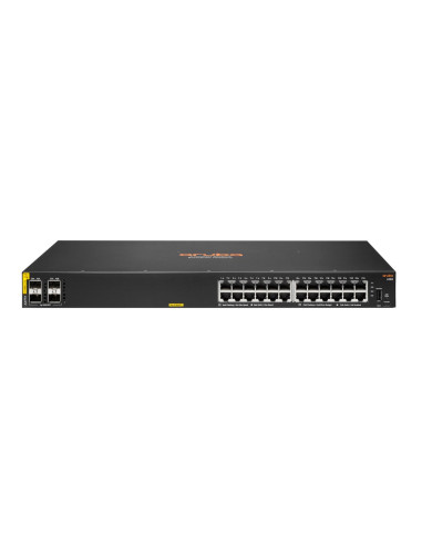 Aruba 6100 24G Class4 Poe 4Sfp+ 370W Zarządzany L3 Gigabit Ethernet (10/100/1000) Obsługa Poe 1U Czarny