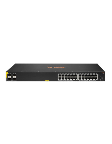 Aruba 6100 24G Class4 Poe 4Sfp+ 370W Zarządzany L3 Gigabit Ethernet (10/100/1000) Obsługa Poe 1U Czarny