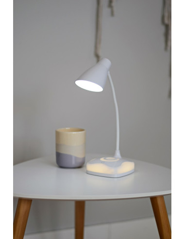 Nowoczesna Lampka Na Biurko Led Activejet Classic Plus Biała Z Funkcją Oświetlenia Nocnego