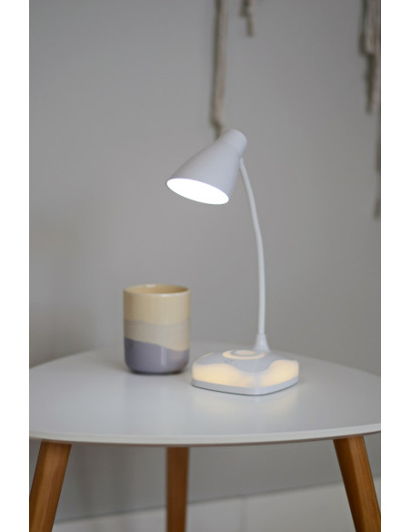 Nowoczesna Lampka Na Biurko Led Activejet Classic Plus Biała Z Funkcją Oświetlenia Nocnego
