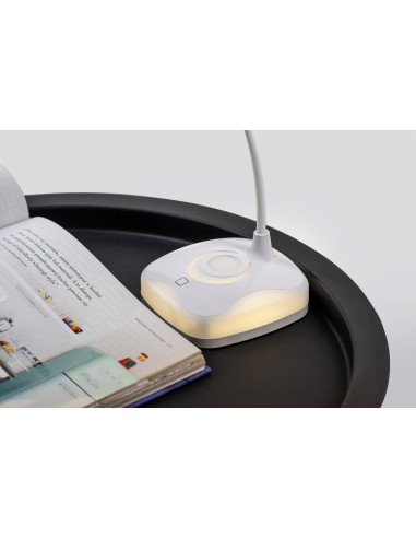 Nowoczesna Lampka Na Biurko Led Activejet Classic Plus Biała Z Funkcją Oświetlenia Nocnego