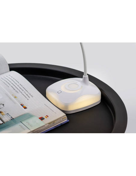 Nowoczesna Lampka Na Biurko Led Activejet Classic Plus Biała Z Funkcją Oświetlenia Nocnego