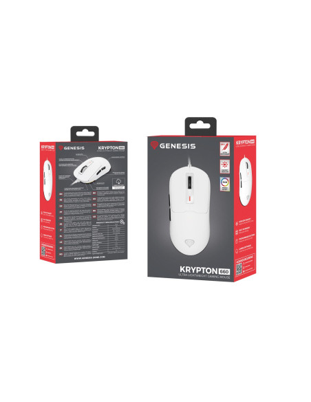 Genesis Krypton 660 Myszka Gaming Oburęczny Usb Typu-A Optyczny 12000 Dpi