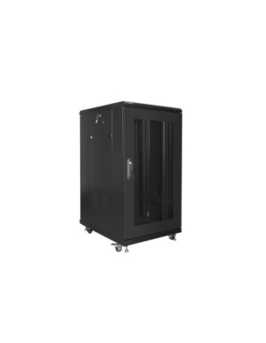 Lanberg Szafa Rack Stojąca 19" 22U 600X800 Drzwi Perforowane Czarna (Flat Pack)