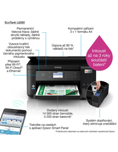 Urządzenie Wielofunkcyjne 3W1 Epson Ecotank L6260