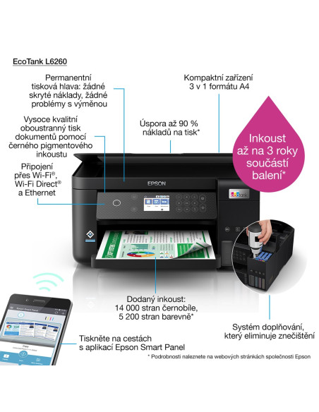 Urządzenie Wielofunkcyjne 3W1 Epson Ecotank L6260