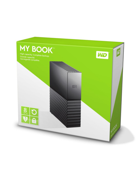 Dysk Zewnętrzny Hdd Wd My Book (8Tb  3.5"  Usb 3.2 Gen 1  Usb 3.0  Wdbbgb0080Hbk-Eesn)