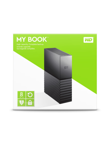 Dysk Zewnętrzny Hdd Wd My Book (8Tb  3.5"  Usb 3.2 Gen 1  Usb 3.0  Wdbbgb0080Hbk-Eesn)